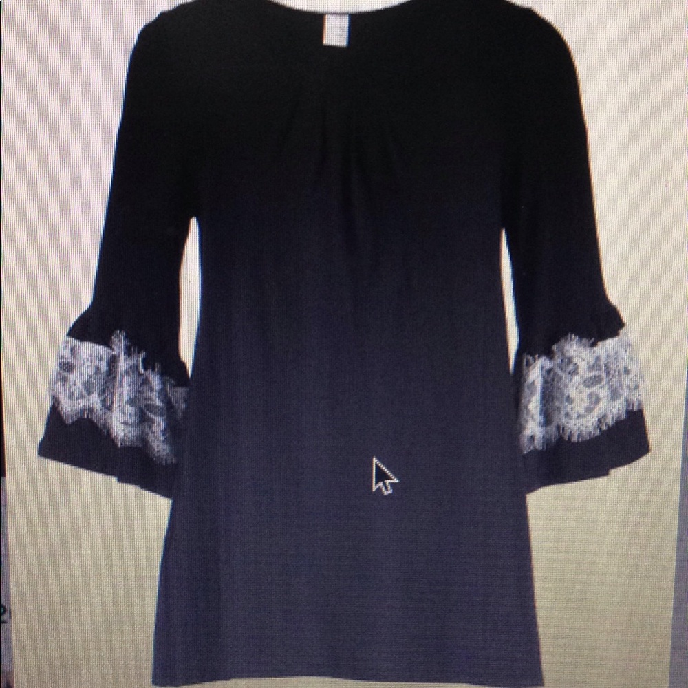 Elegant Black Tunic with Lace Accents